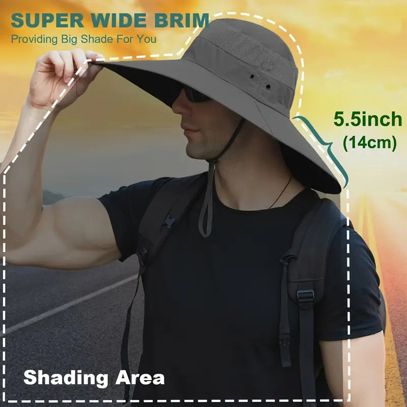 Cooling Extra Wide Brim Knit Bucket Hat