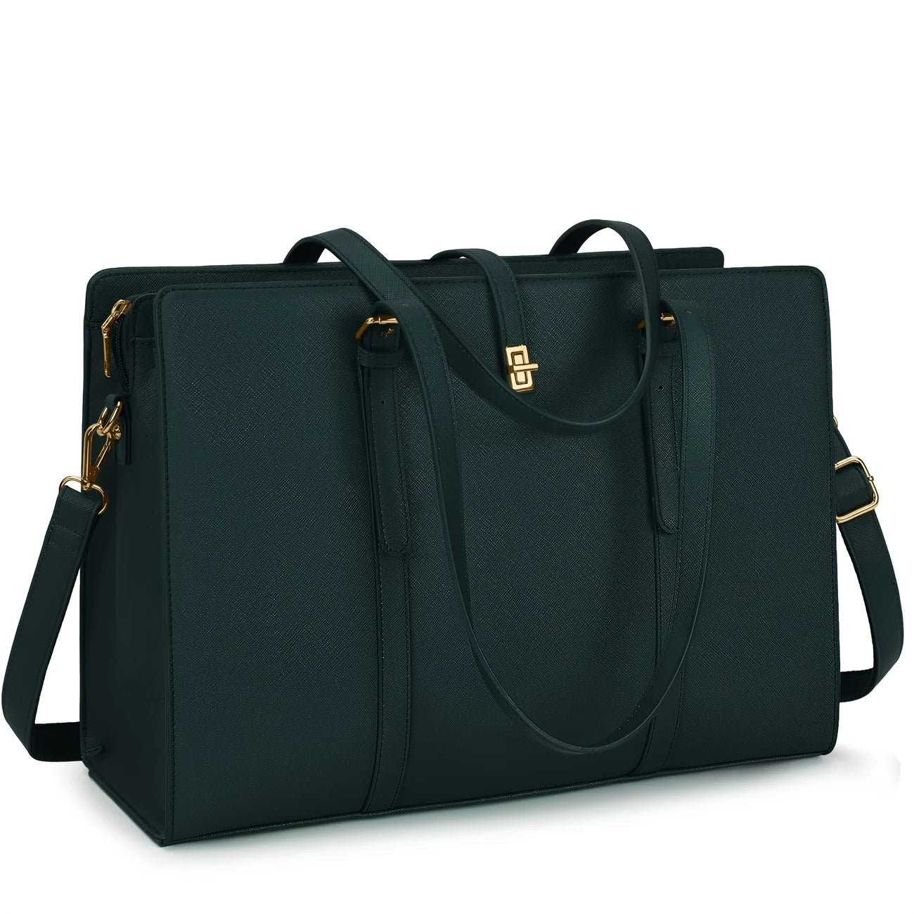 Lightweight Dark Green Professional Business Office Work Tote Bag For Women