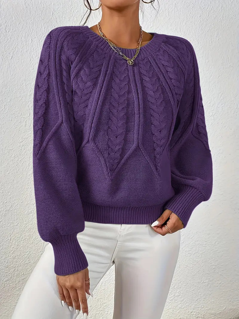 Women'S Elegant Polyester Knit Sweater
