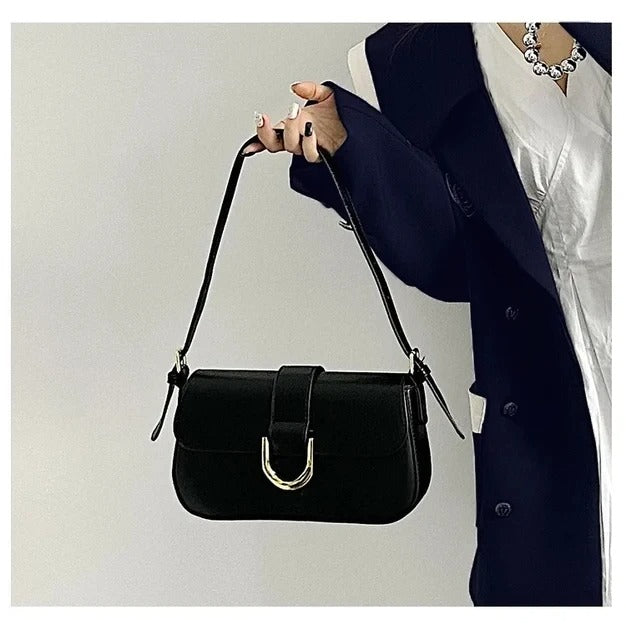 Burgundy Vintage Glossy Shoulder Bag