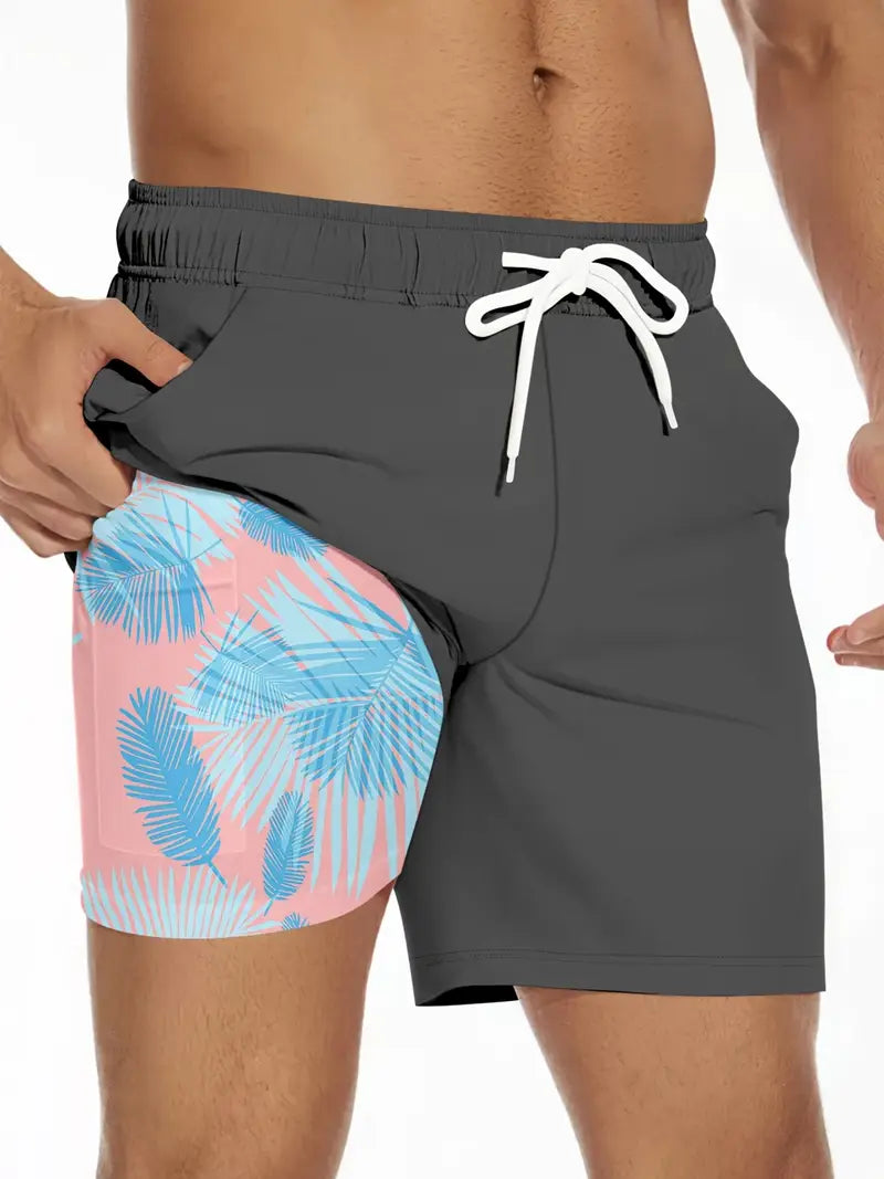 Summer Double Layer Beach Swim Shorts