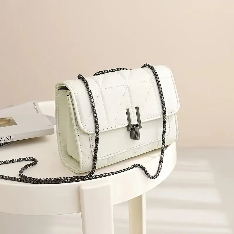 Black Faux Leather Shoulder Bag