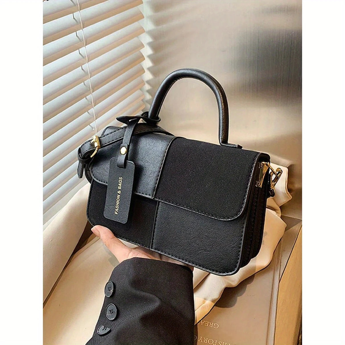 Stylish Elegant Small Square Synthetic Leather Handbag