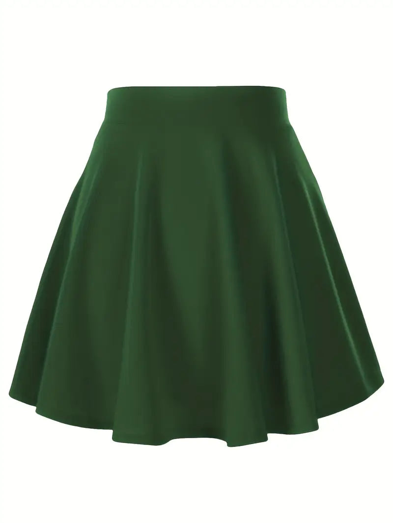 Girls' High-Waisted Mini Skirt with Built-In Shorts