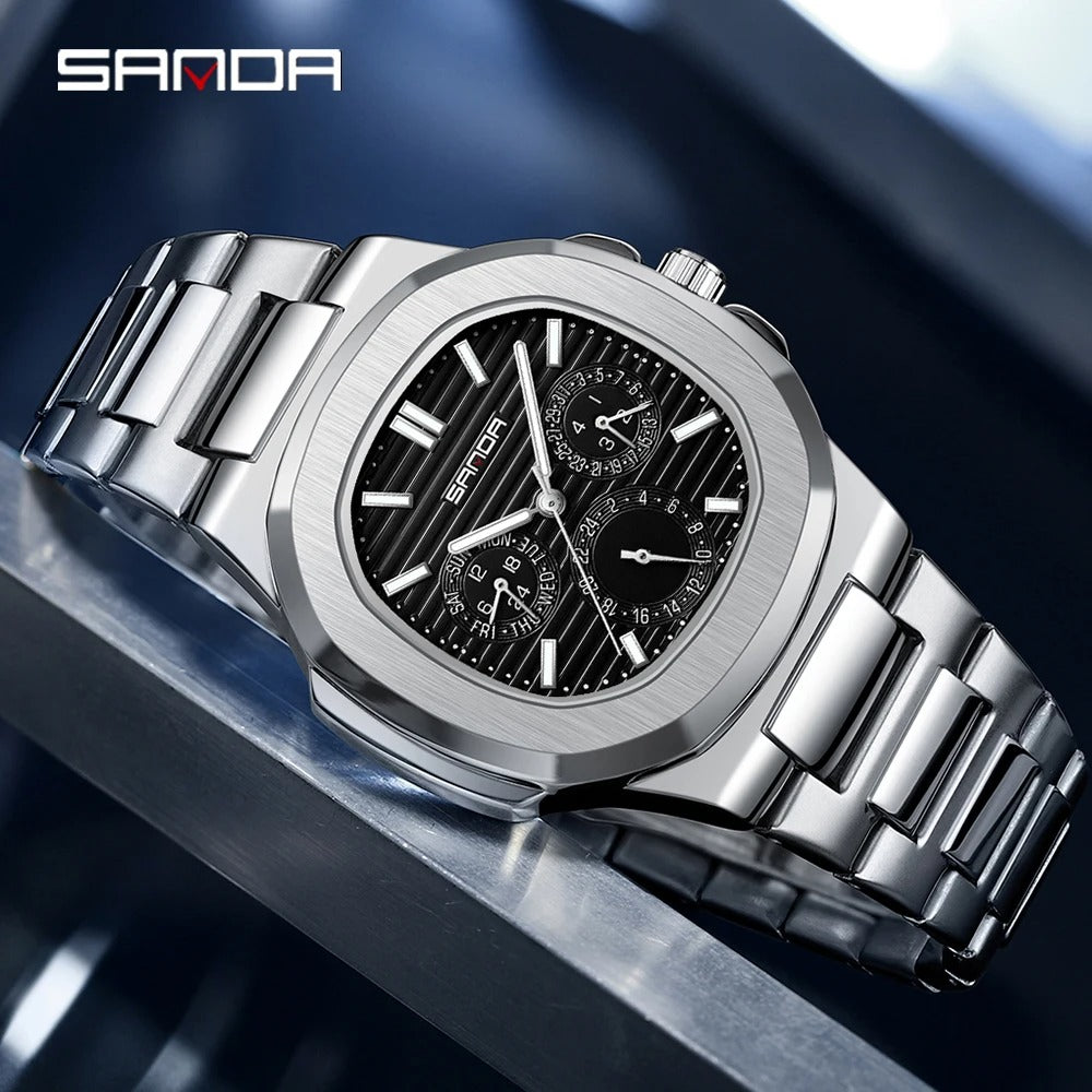 SANDA 7053 Square Luxury Men's Quartz Watch