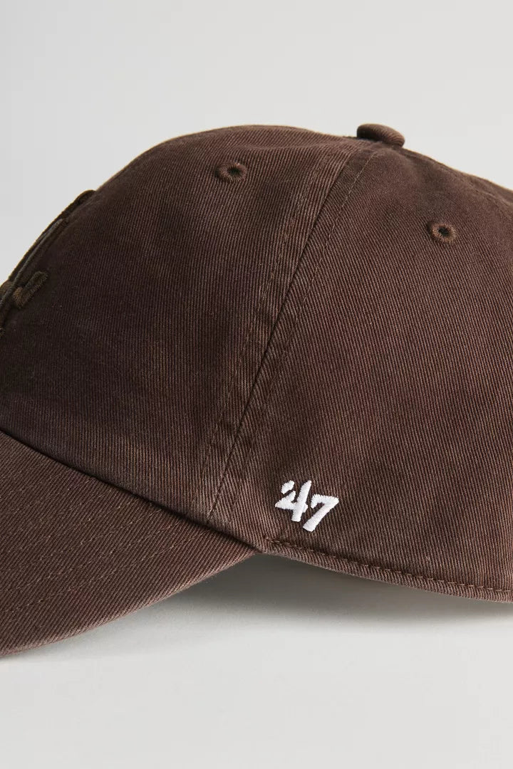 ’47 Brand MLB Los Angeles Dodgers Team Logo Clean Up Hat Brown