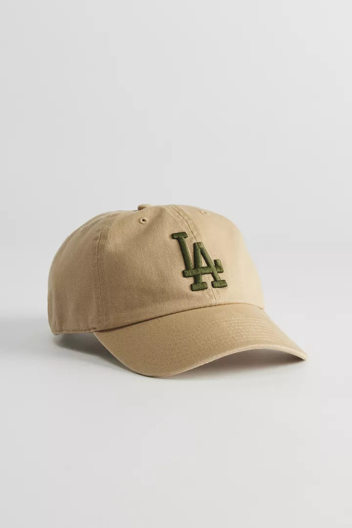 ’47 Brand MLB Los Angeles Dodgers Team Logo Clean Up Hat Beige