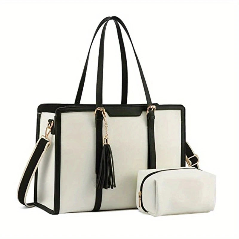 Women's Laptop Tote, Laptop Bag with Clutch for Business, Travel, Casual