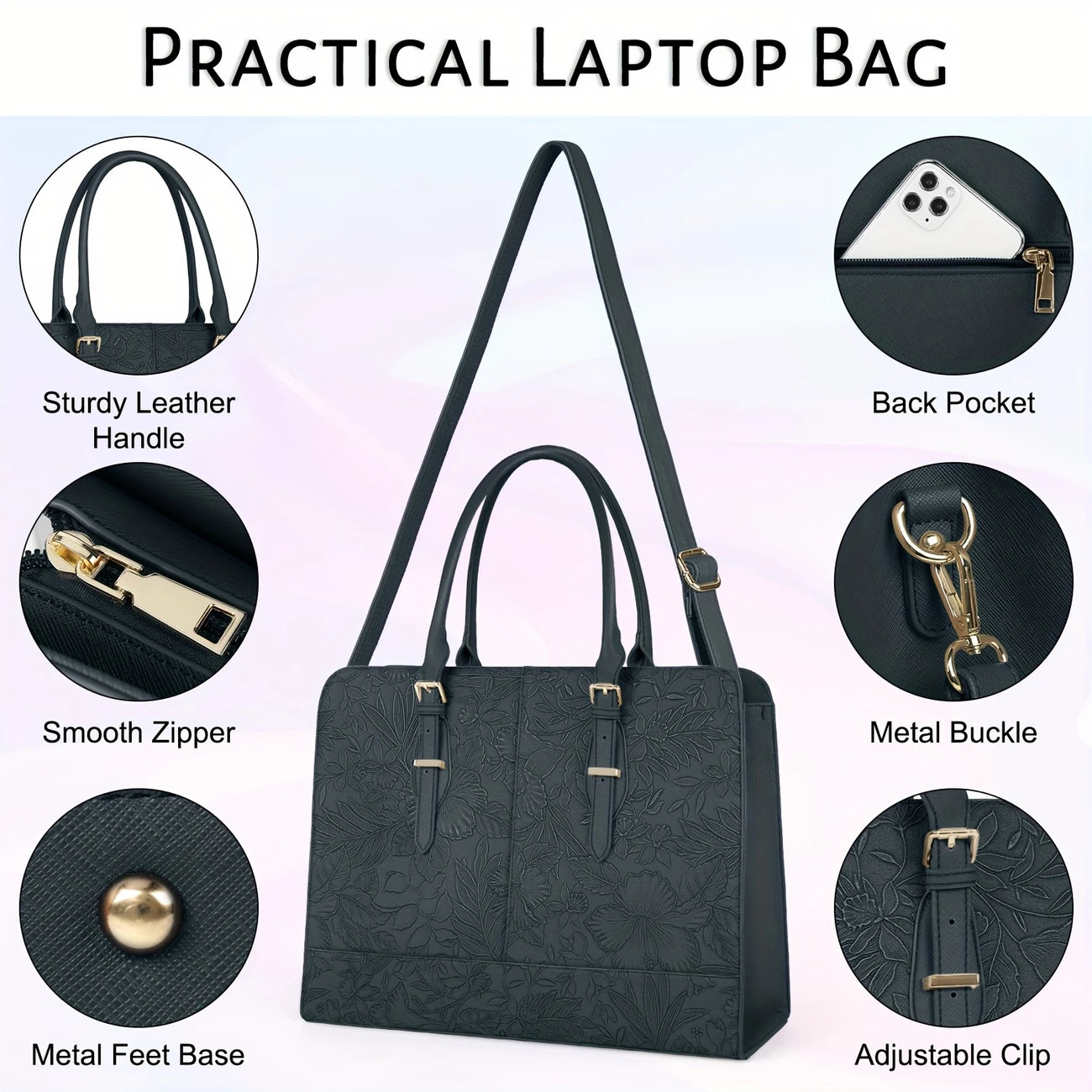 Women Work Tote 15.6 Inch Laptop for Computer Bag Business Office Professional Large Capacity