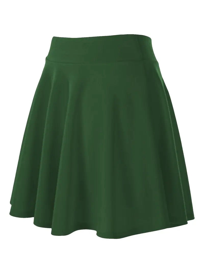Girls' High-Waisted Mini Skirt with Built-In Shorts