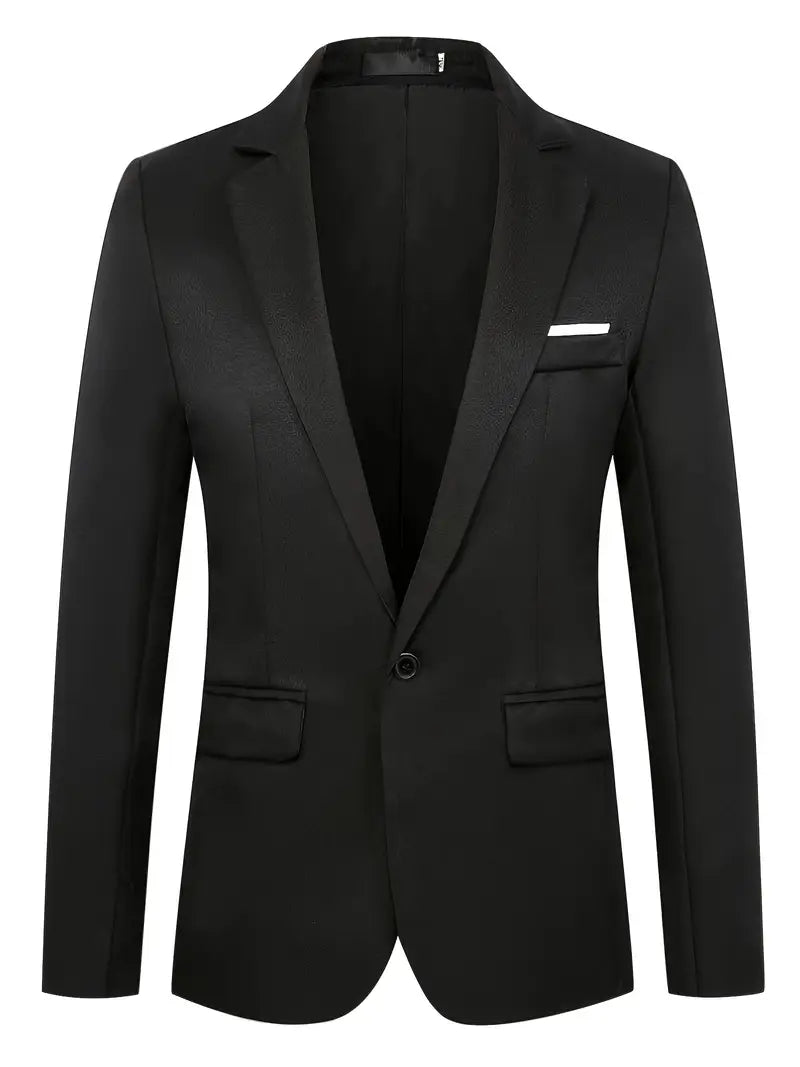 Men'S Casual Black Blazer with Short Sleeve