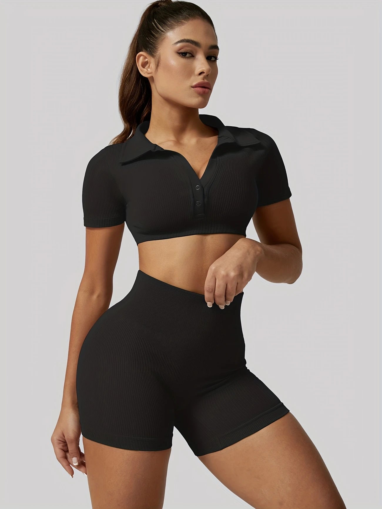 Tummy Control High Waisted Workout Gym Leggings Activewear Sets