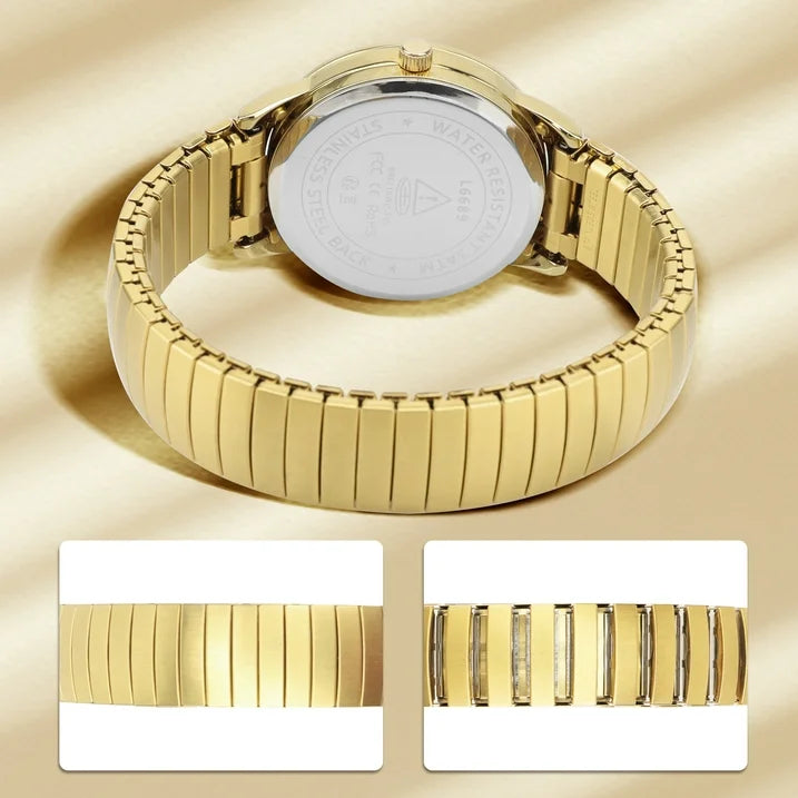 Watches for Men Analog Quartz Watches with Stainless Steel Expansion Band, Waterproof Watches Father's Day Gifts for men