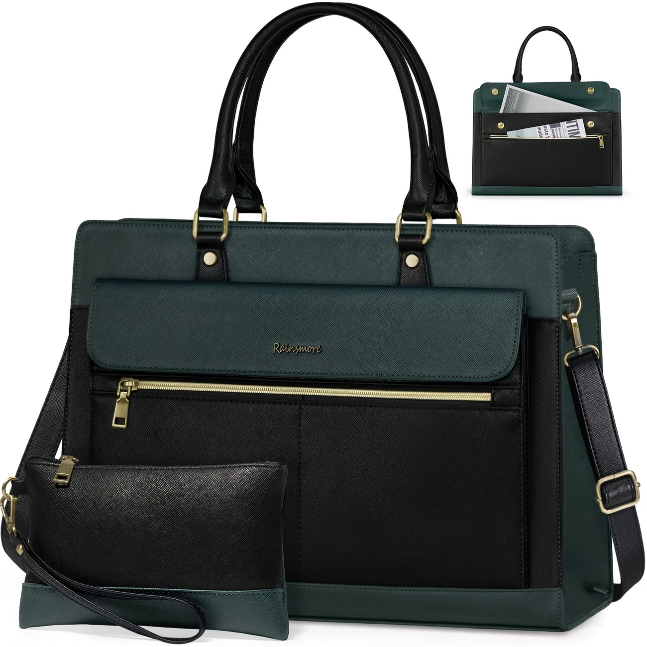 Women - 15.6 Inch Business Office Briefcase with Shoulder Strap