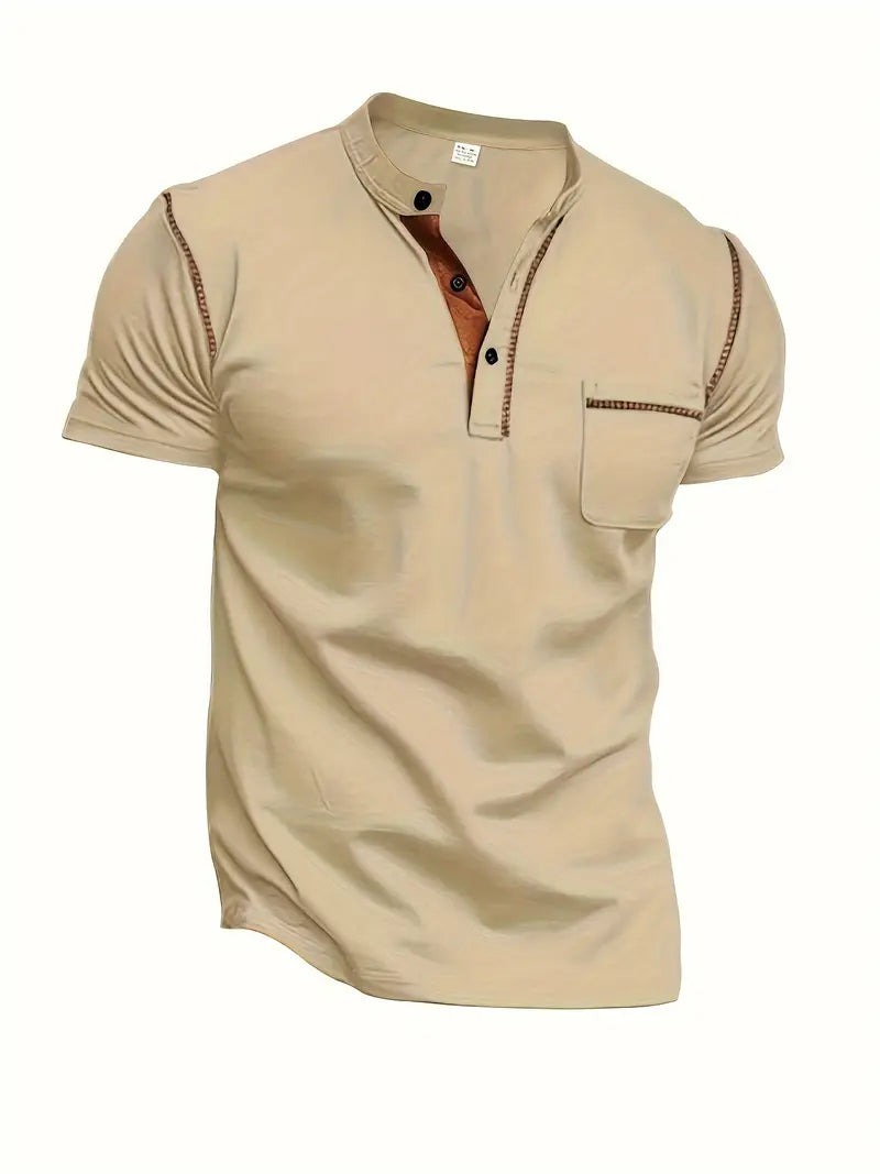 Men's Short Sleeve Henley Tee