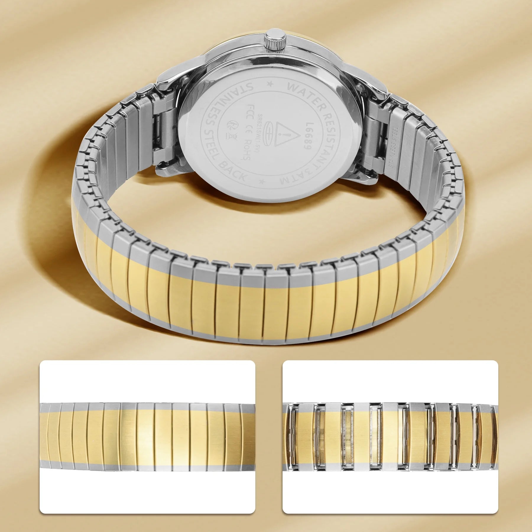 Watches for Men Analog Quartz Watches with Stainless Steel Expansion Band, Waterproof Watches Father's Day Gifts for men
