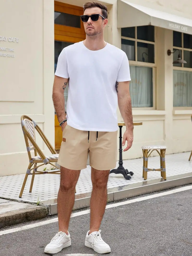 Men's Casual 5-Inch Cotton Beach Shorts