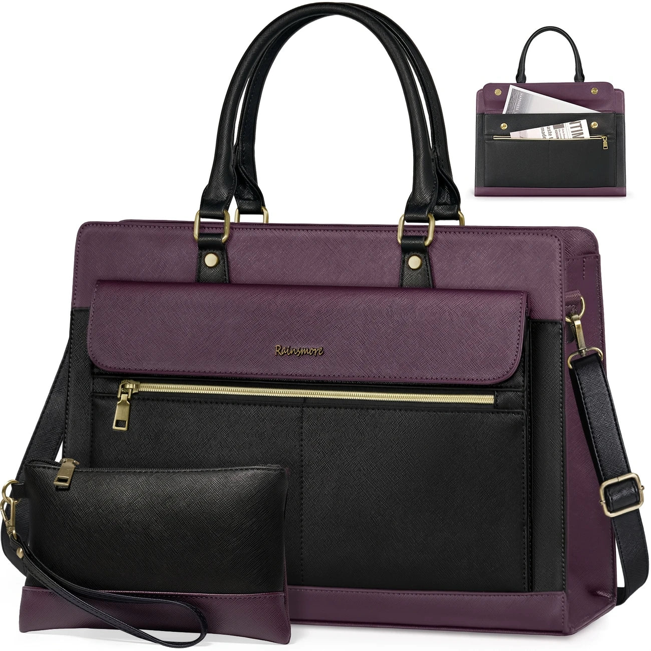Women - 15.6 Inch Business Office Briefcase with Shoulder Strap