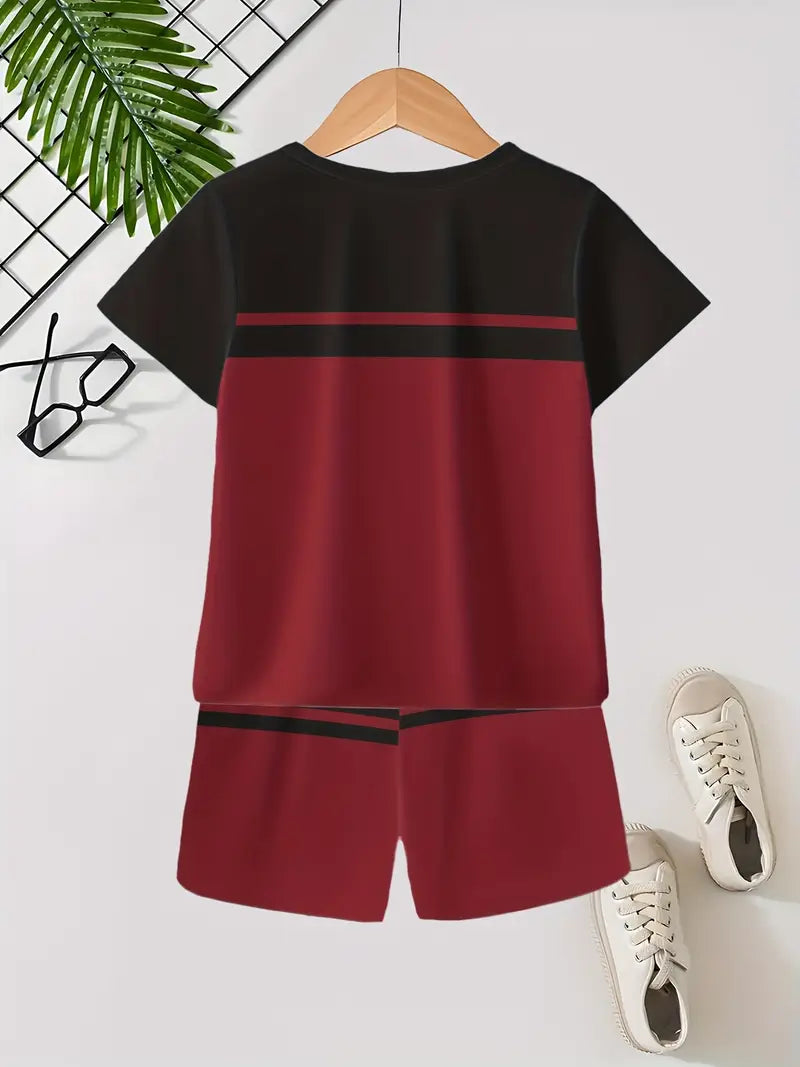 Boys 2pcs Set Short Sleeve T-Shirt and Shorts
