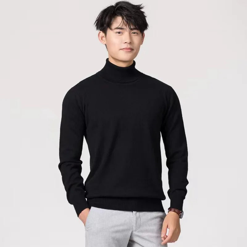 Men’s Half High Collar Cashmere Pullover Sweater