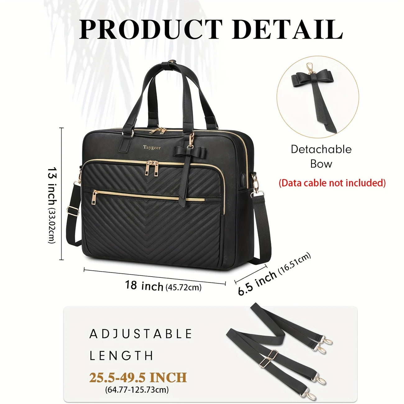 Women, Large Convertible Quilted Briefcase Handbag For Office Business
