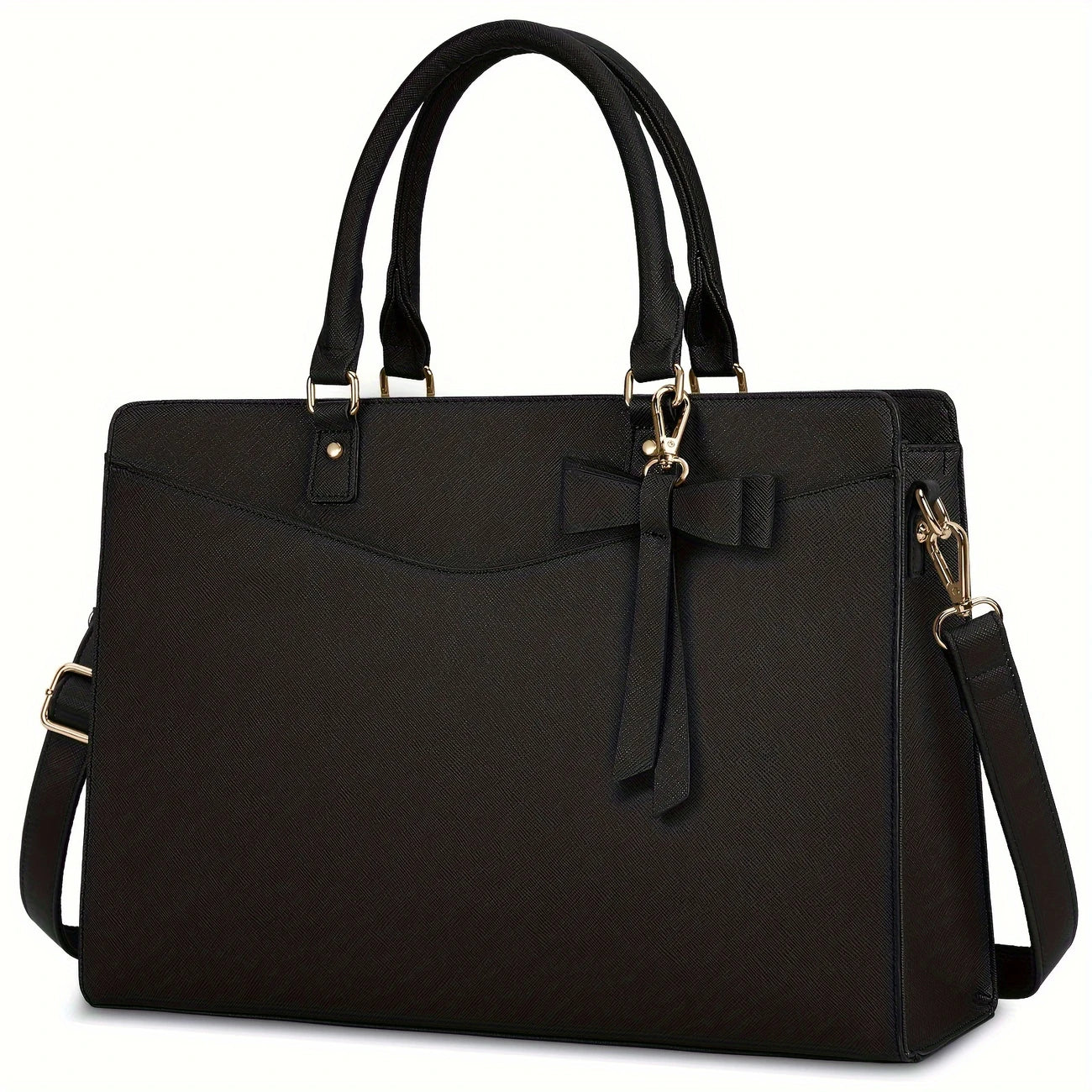 Women 15.6 Inch PU Tote Bag Business Office Work Bag Waterproof Briefcase