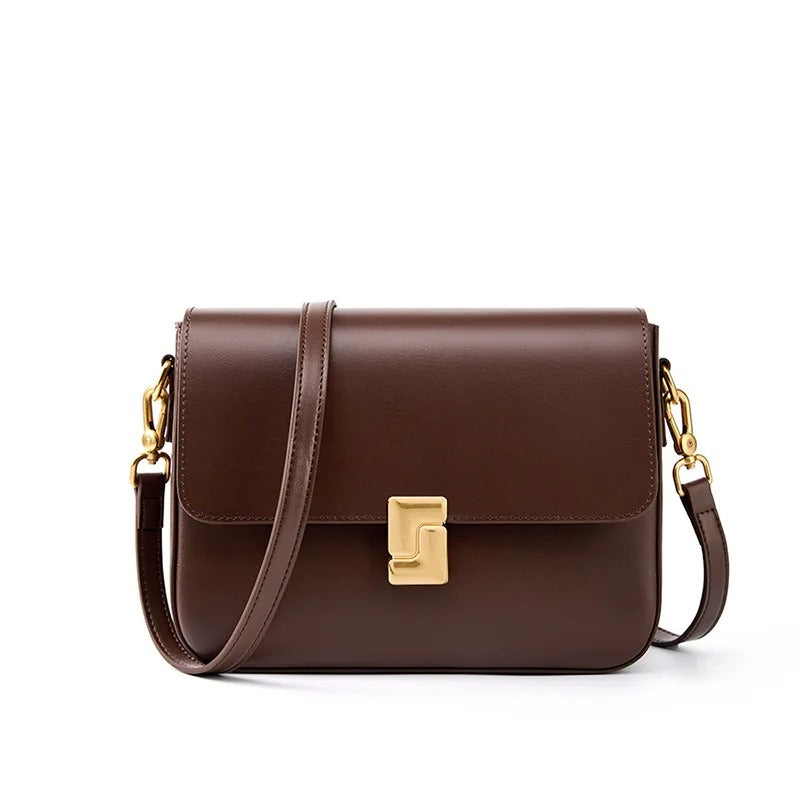 Genuine Leather Square Crossbody Bag