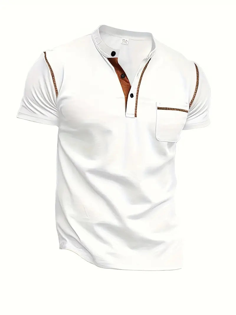 Men's Short Sleeve Henley Tee