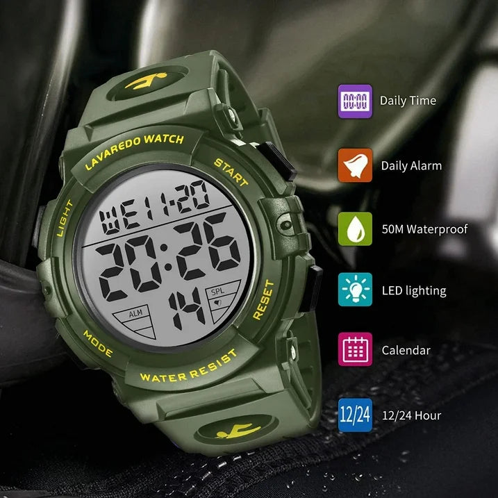 Watches for Man Digital Watches Waterproof Sport Watch with LED Backlight, Running Sports Digital Watch Gifts for Man Father's Day Gift