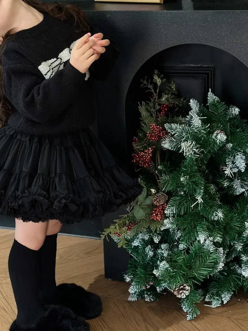 Black Baroque Fashion Girl Short Skirt