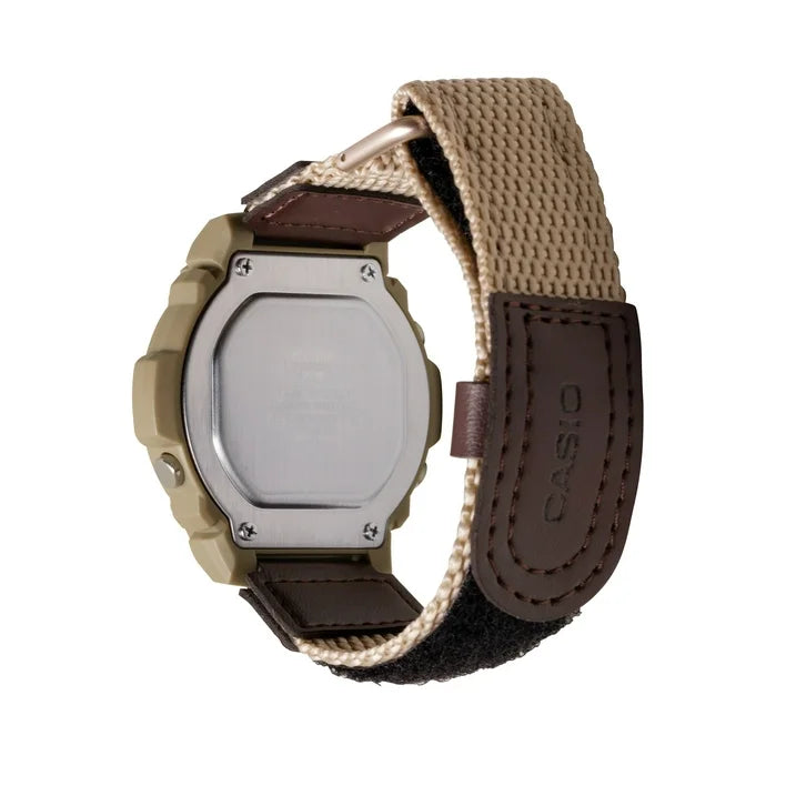 Casio Mens Digital Cloth Band Wristwatch, Tan