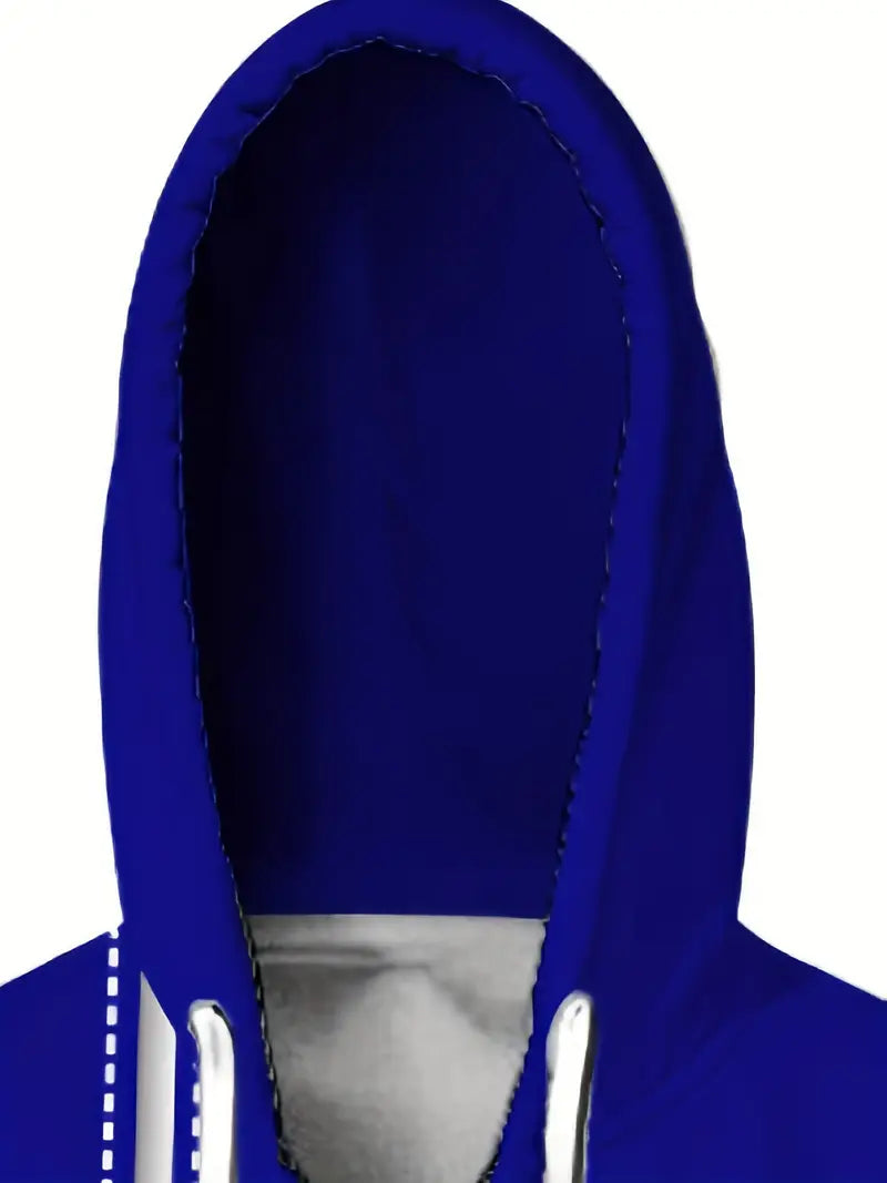 Regular Fit 3D Printed Polyester Men's Hooded Jacket