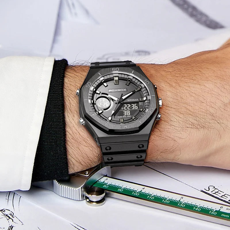 Men's Dual Display Outdoor Sports Quartz Watch
