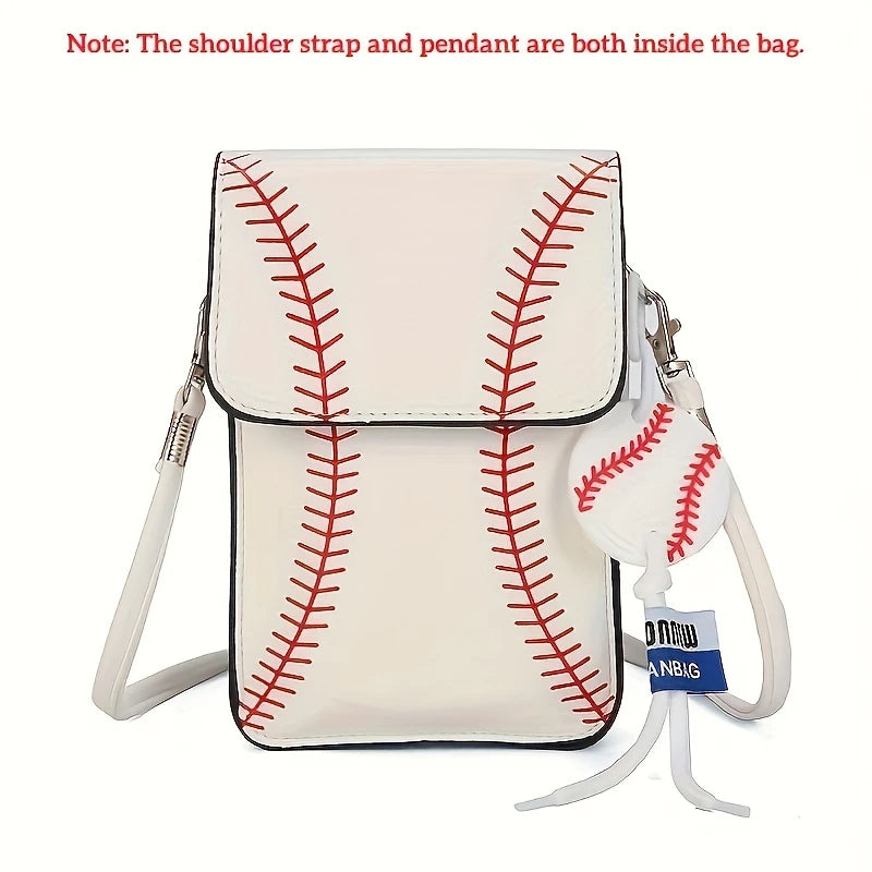 Rugby Print PU Phone Bag Wallet, Mini Crossbody bag