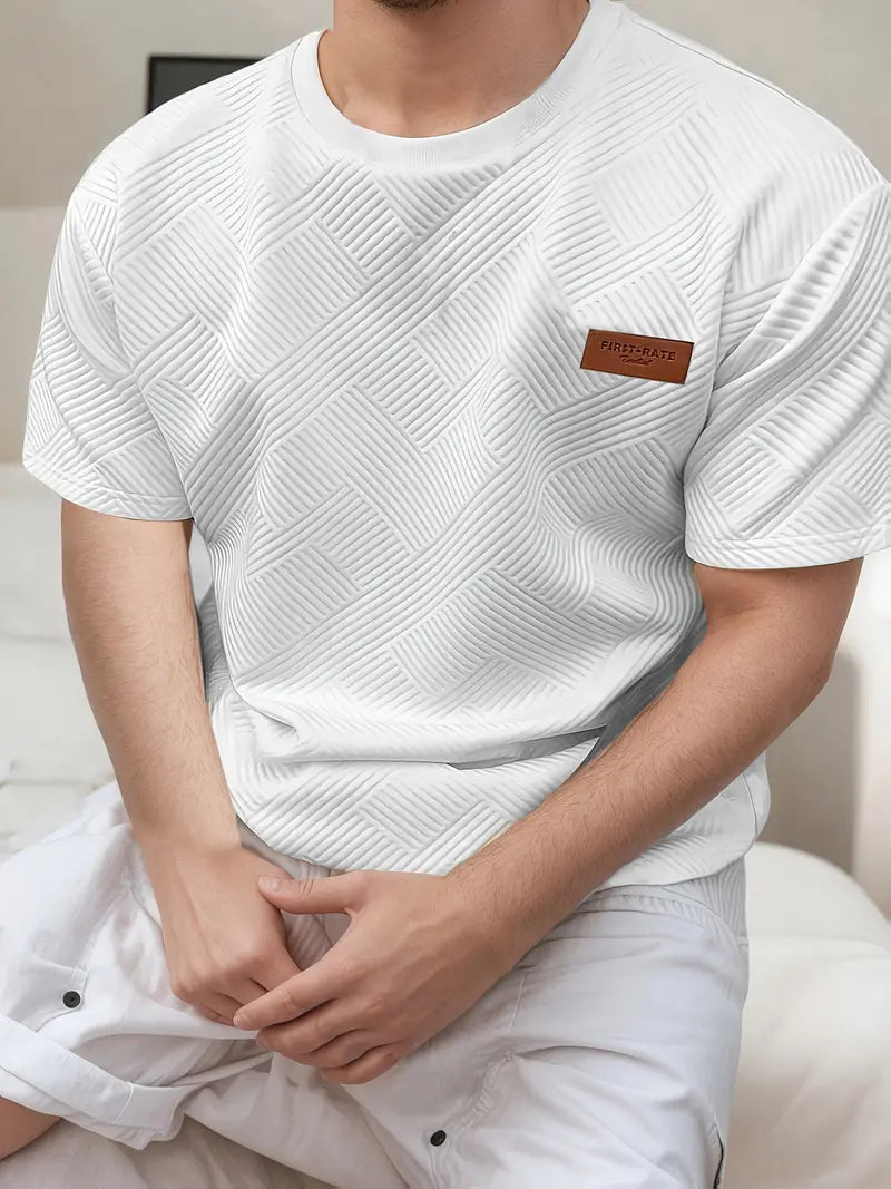 Solid Color Polyester Blend Short Sleeve T-Shirt