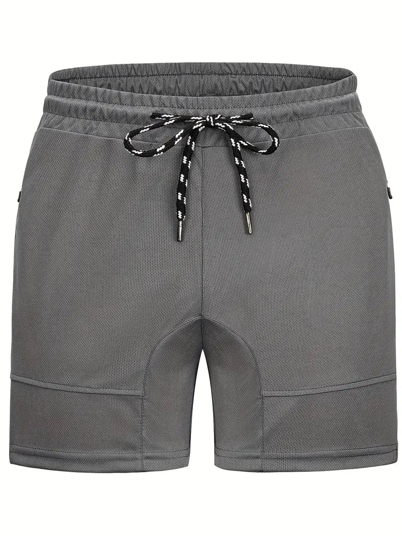 Men's Quick-Dry Workout Shorts with Zipper Pockets