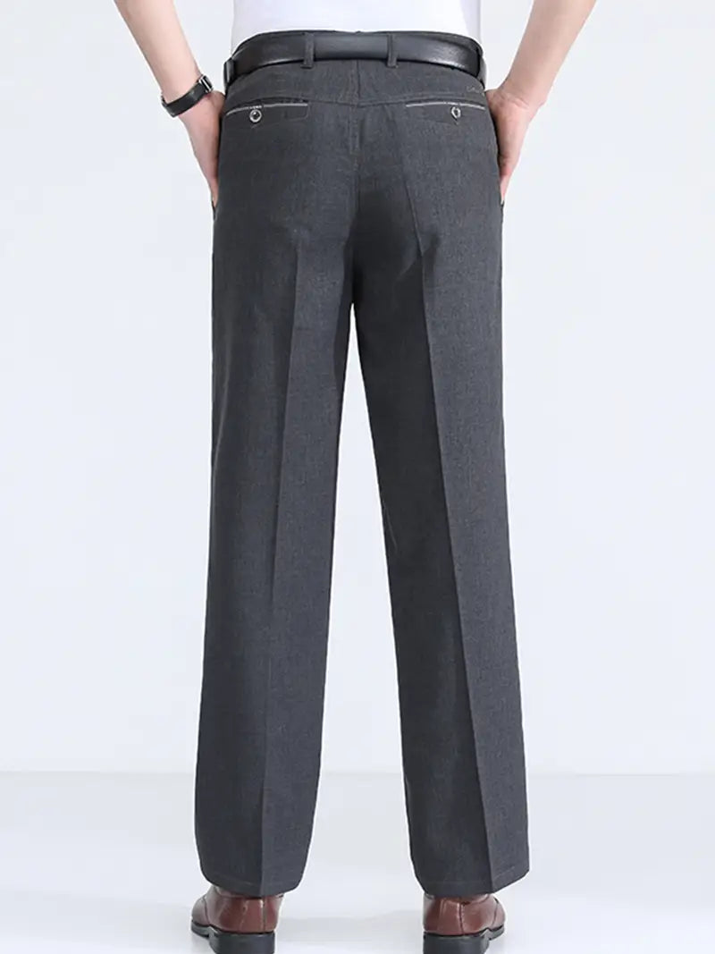 Men’s High-Waisted Straight-Leg Chino Pants