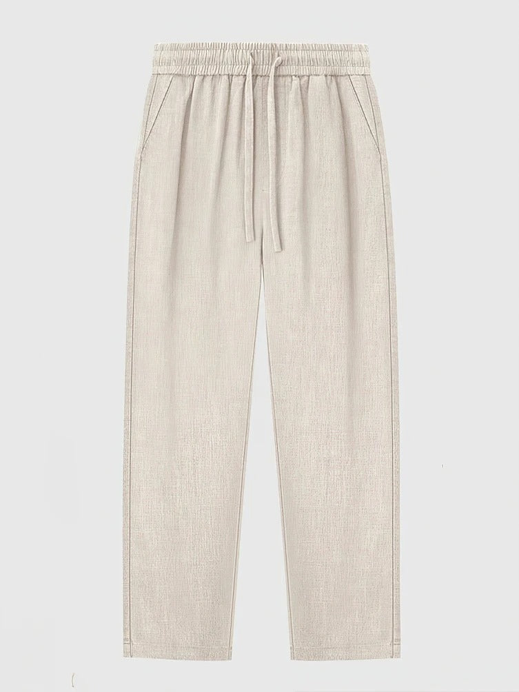 Men's Cotton Linen Wide-Leg Trousers