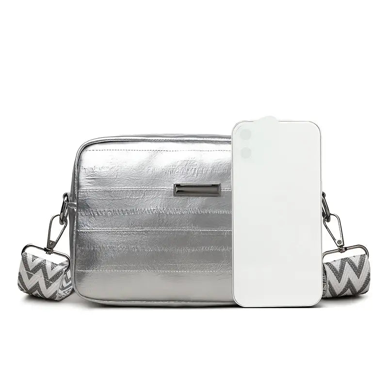 Stylish and trendy high-end chain Silvery-gray Shoulder Bag