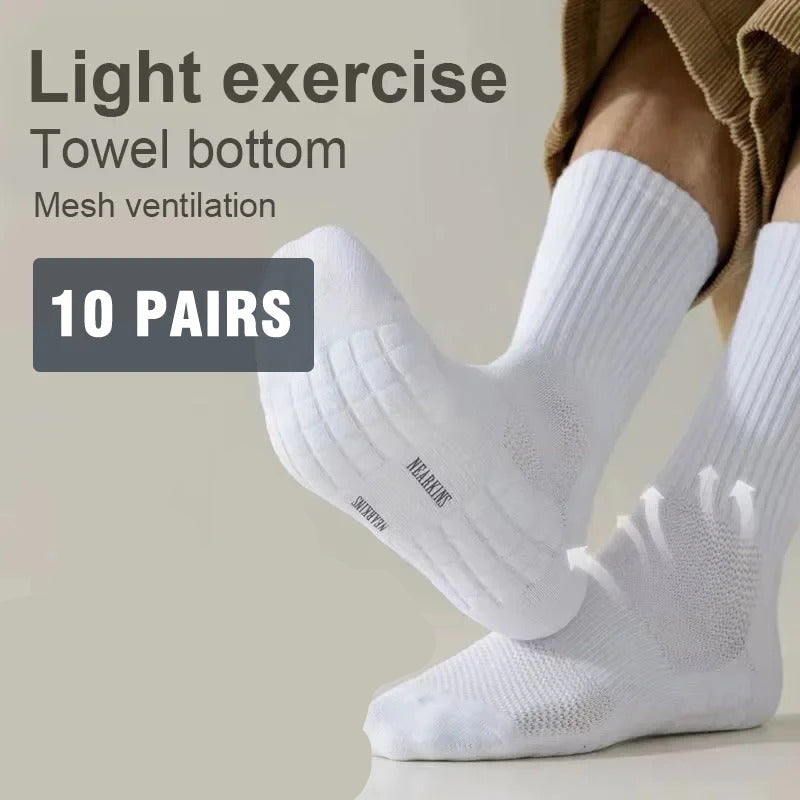 Men’s Thickened Winter Cotton Sports Socks – 10 Pairs