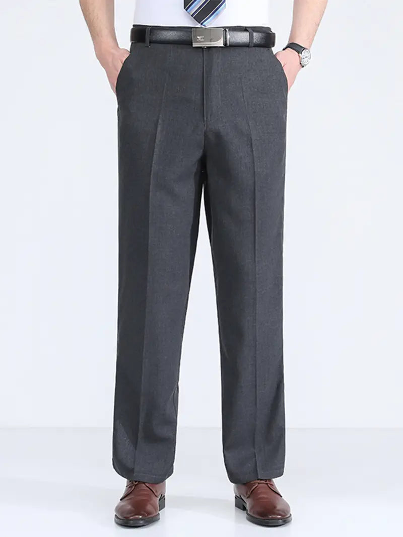 Men’s High-Waisted Straight-Leg Chino Pants