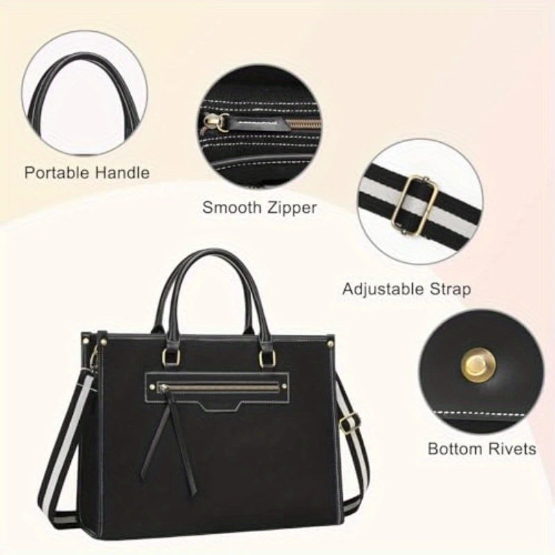 women Large Capacity Canvas & Convertible Shoulder BagReinforced Bottom for Business Travel