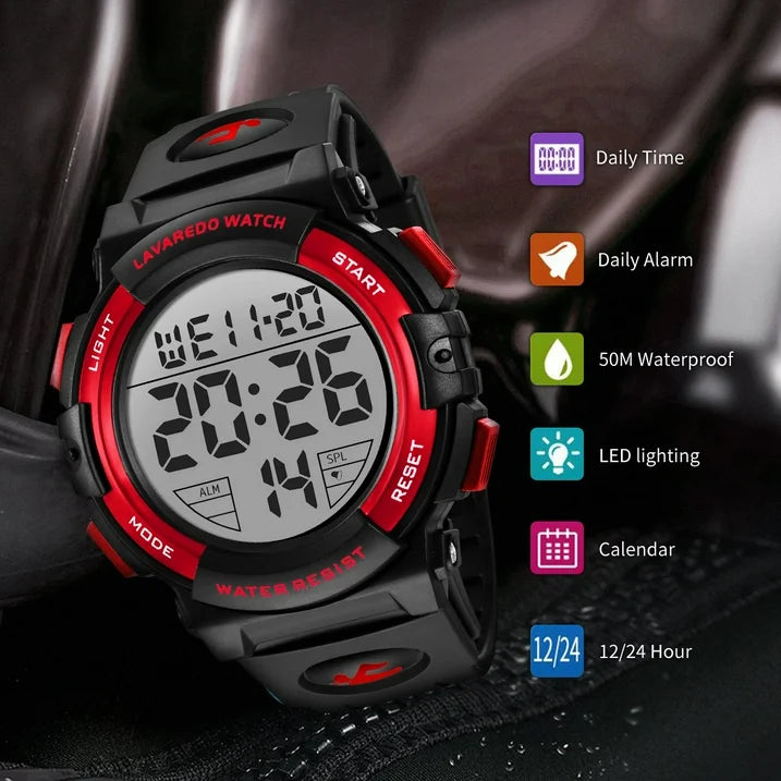 Watches for Man Digital Watches Waterproof Sport Watch with LED Backlight, Running Sports Digital Watch Gifts for Man Father's Day Gift