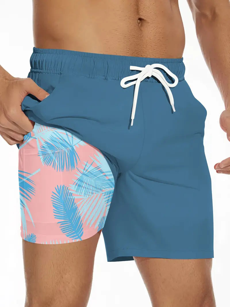 Summer Double Layer Beach Swim Shorts