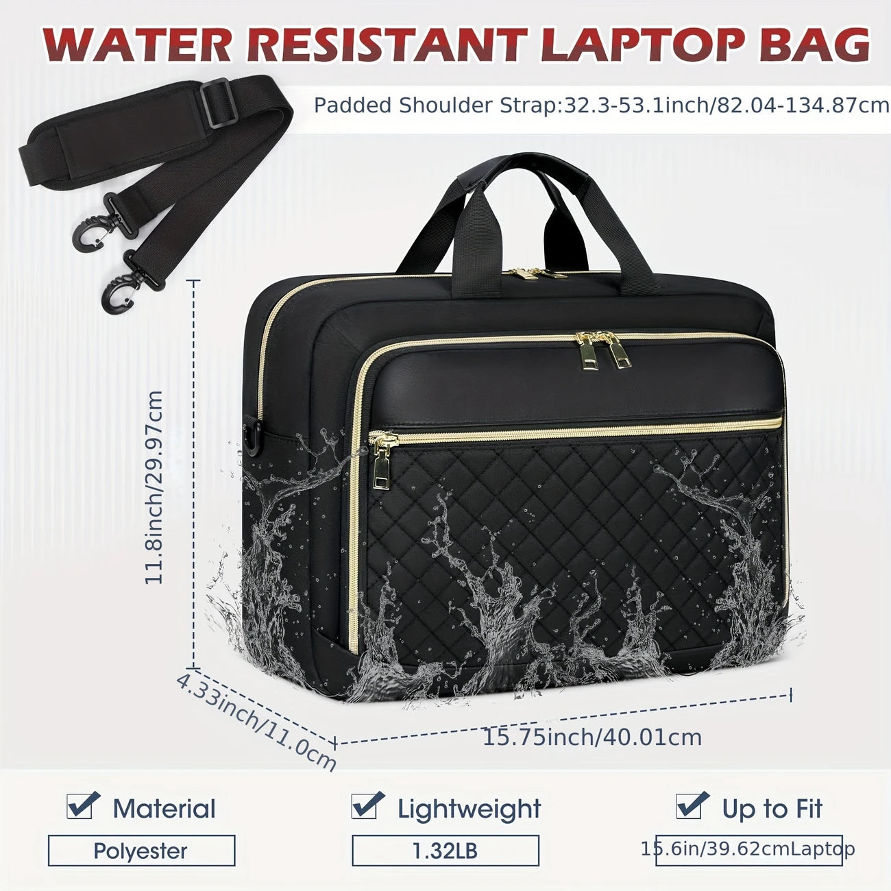 Women Men Laptop Messenger Bag Large Shoulder Computer Bag for Business Office