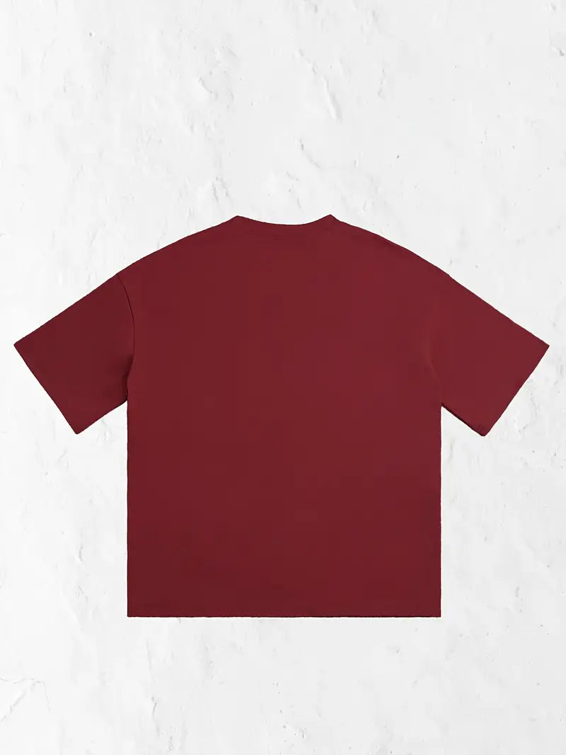 Maroon Retro Y2K-Inspired Graphic Tee