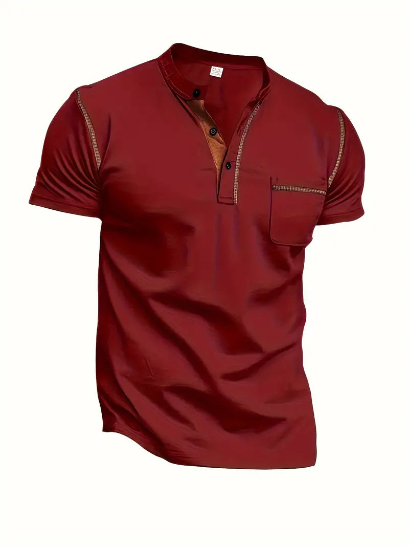 Men's Short Sleeve Henley Tee