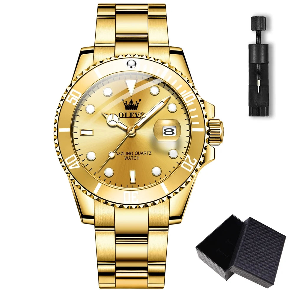 OLEVS Mens Watch Waterproof Luminous Date Watches