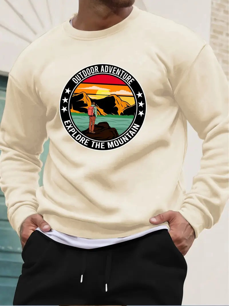 Mountains  Men'S Fashion Crew Neck Sweater,