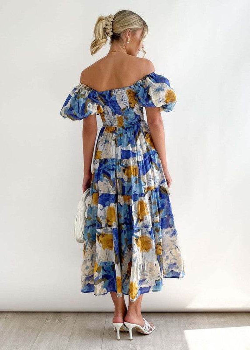 Women'S Dress off Shoulder High Waist Dress